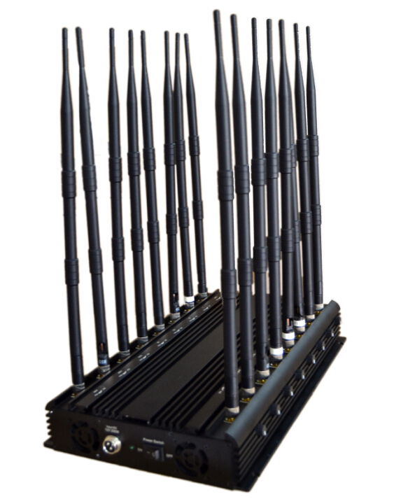 Powerful Adjustable 16 Bands 3G 4G Phone WiFi UHF VHF Jammer GPS Lojack All Bands Signal Blocker 2