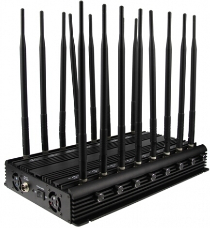 Powerful Adjustable 16 Bands 3G 4G Phone WiFi UHF VHF Jammer GPS Lojack All Bands Signal Blocker 3