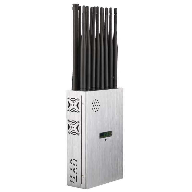 Portable 16 band 5G mobile phone WiFi GPS UHF VHF Jammer RC all-in-one signal blocker with LCD screen 3