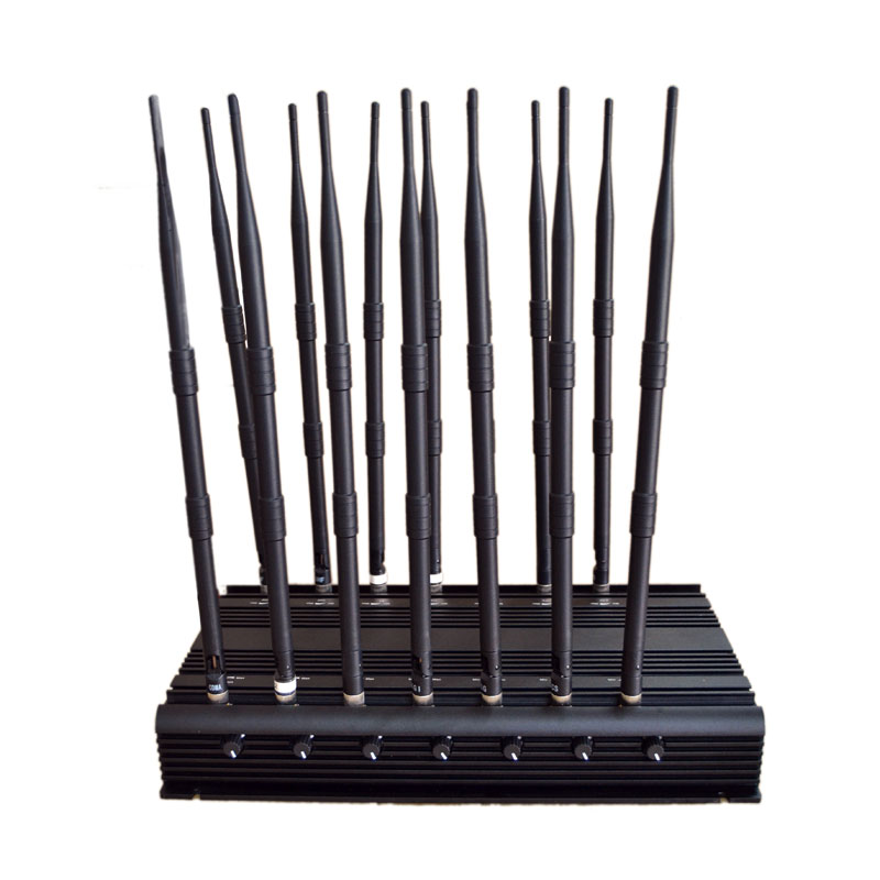 Adjustable Powerful 14 Antennas 3G 4G Phone Blocker& WiFi UHF VHF Jammer GPS Lojack Blocker 3
