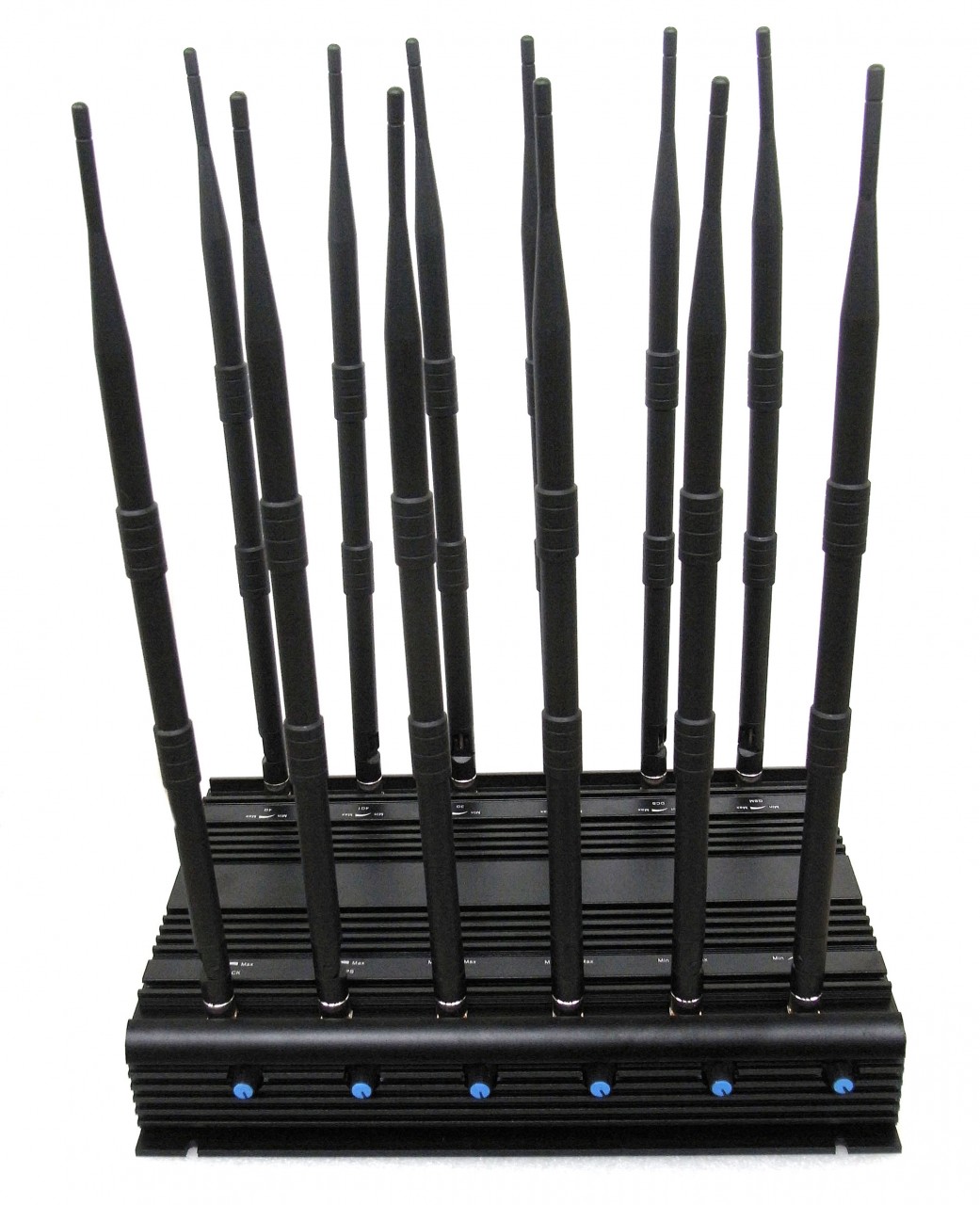 Newly 12 Antennas Cell Phone 3G 4G WiFi GPS VHF UHF Jammer LoJack All Bands Signal Blocker with Power Adjustable 2