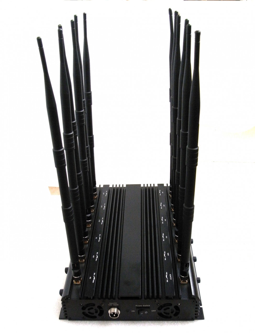 Newly 12 Antennas Cell Phone 3G 4G WiFi GPS VHF UHF Jammer LoJack All Bands Signal Blocker with Power Adjustable 3