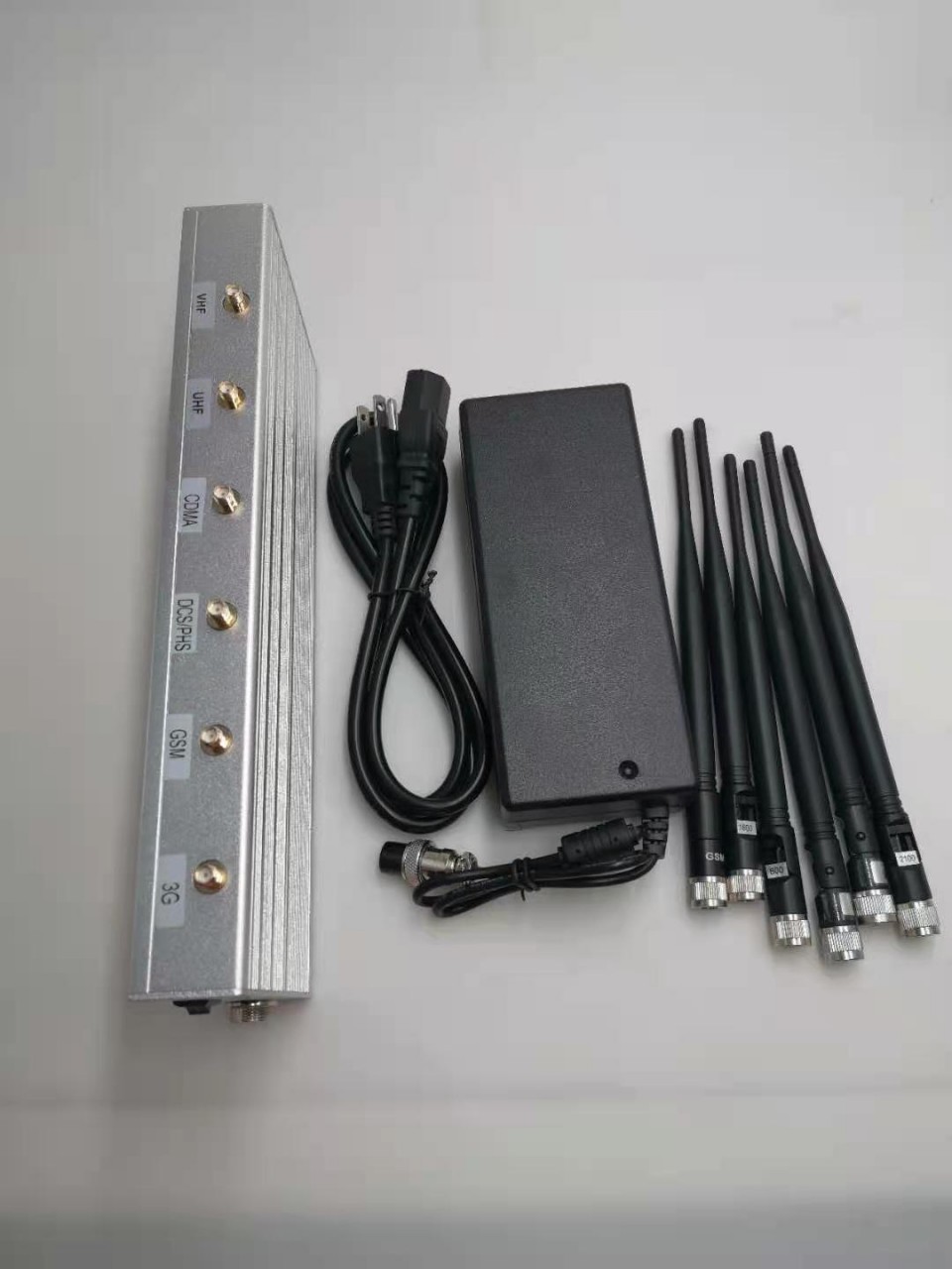 3G Mobile Phone Blocker UHF VHF signal jammer with 6 Antennas 5