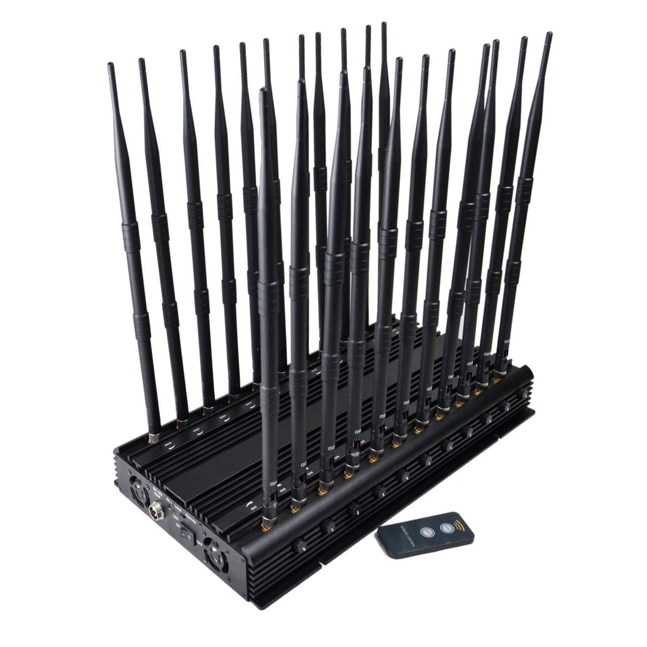 Desktop Full Bands Ajustable 22 Antennas 5G Cell Phone Jammer WiFi GPS LOJACK Walkie-Talkie Remote Control UHF VHF Blocker 2