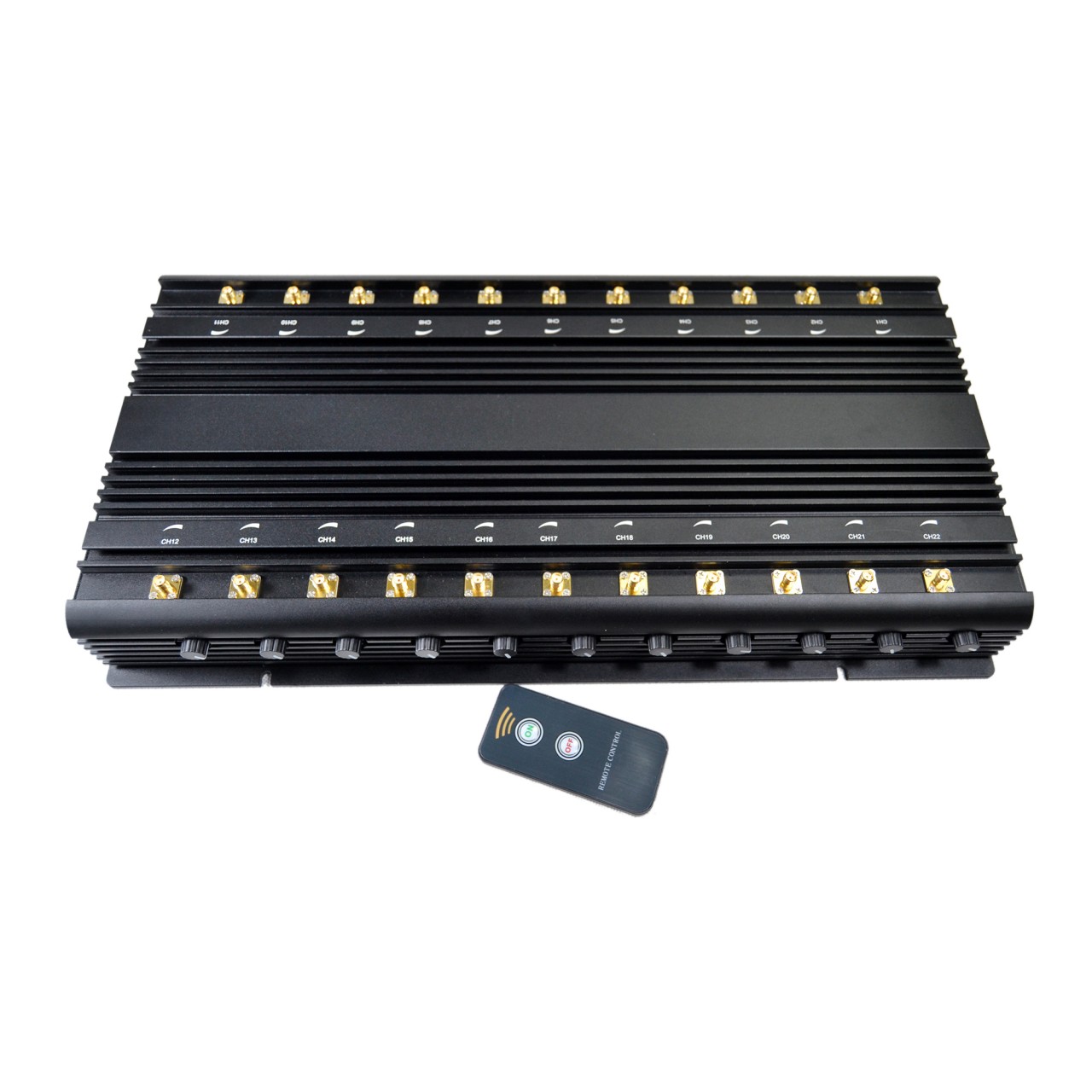 Desktop Full Bands Ajustable 22 Antennas 5G Cell Phone Jammer WiFi GPS LOJACK Walkie-Talkie Remote Control UHF VHF Blocker 5