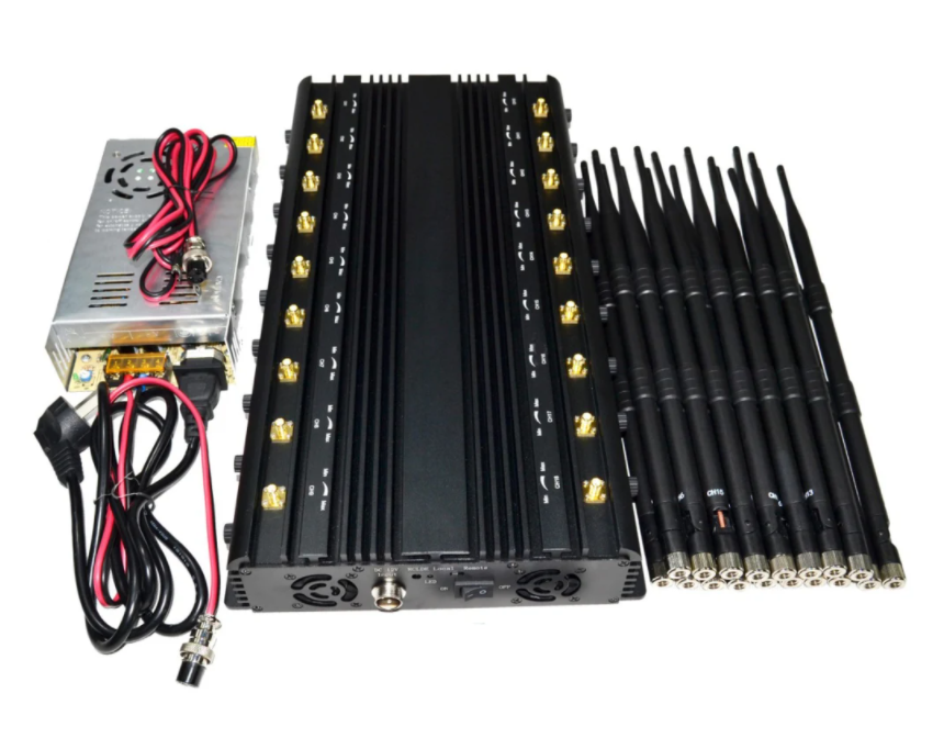 All-in-One Adjustable Desktop Cell Phone Signal 2G/3G/4G + All GPS + RC + UHF/VHF+ WiFi 2.4G 5.2g 5.8g Jammer with 18 Antennas 5
