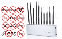 10 Band 3G 4G GPS WiFi LoJack Blocker UHF VHF Jammer