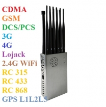 Portable 12 Antenna 5G WiFi 4G/3G/2G Cell Phone Signal Jammer All GPS Bands Blocker