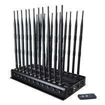 22 Antennas Full Bands Ajustable 5G Jammer Cell Phone WiFi GPS LOJACK Walkie-Talkie UHF VHF Remote Control Desktop Blocker