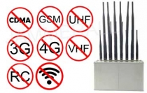 Desktop Cellphone WiFi Lojack UHF VHF Jammer Radio All Bands Blocker