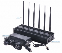 Adjustable 6 Bands Desktop Cellular Mobile phone WiFi Jammer