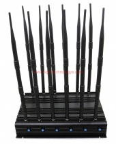 12 Antennas GPS VHF UHF LoJack Jammer 3G 4G WiFi All Bands Signal Blocker with Adjustable Function