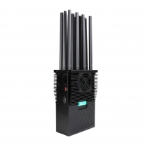 44 Watts Handheld 12 Antennas Signal Jammer Newly Powerful 2G 3G 4G 5G Wi-Fi GPS UHF VHF Blocker Jamming up to 60m