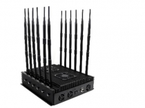 Adjustable Indoor Using Powerful 90W Mobile Phone 3G 4G 5G Signal Jammer With 12 Antennas Jamming Up To 80m