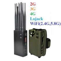 Portable GPS Jammer Mobile Phone 2G/3G/4G LOJACK GPSL1 WiFi(2.4G, 5.8G) Signal Blocker