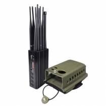 10 Antennas Portable Mobile Phone Wi-Fi Signal Jammer LOJACK GPS Blocker with 7Watt Jamming up to 20m