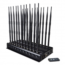 Desktop Full Bands Ajustable 22 Antennas 5G Cell Phone Jammer WiFi GPS LOJACK Walkie-Talkie Remote Control UHF VHF Blocker